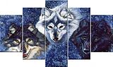 Diamond Painting Wolves/Wölfe Set 5-teilig Spiel