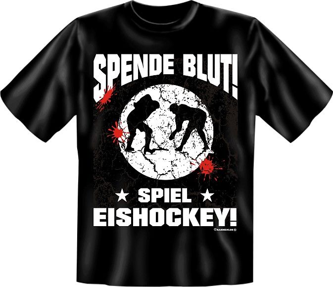 Spende Blut! Spiel Eishockey!T-Shirt aus 100% Baumwolle ...