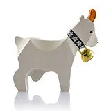 Ziege gross weiss mit Glocke Spiel