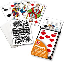 Piquetkarten Scherenschnitt mit grossen Zahlen Spiel