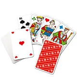 Piquetkarten 4-farbig mit extra grossen Zahlen Spiel