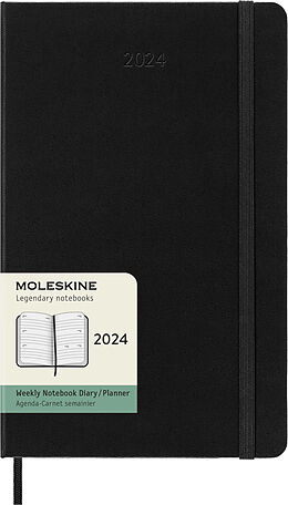 Livre Relié Moleskine 12 Monate Wochenkalender 2024, Large/A5, Schwarz de 