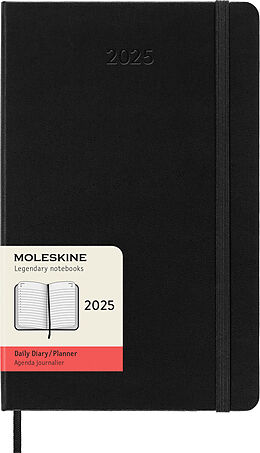 Fester Einband Moleskine 12 Monate Tageskalender 2025, Large, Schwarz von 