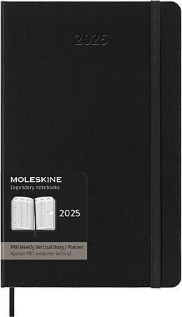 Fester Einband Moleskine 12 Monate Pro Wochen Notizkalender 2025, Pro Large, Schwarz von 