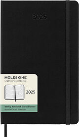 Fester Einband Moleskine Klassischer Kalender 2025, Large (13x21cm), Horizontal, Schwarz von 