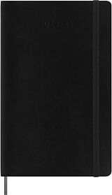 Fester Einband Moleskine 18 Monate Wochenkalender 2024/2025, L/A5, 1 Wo = 2 Seiten, Horizontal, Weicher Einband, Schwarz von 