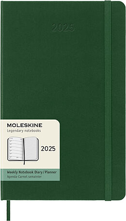 Fester Einband Moleskine Klassischer Kalender 2025, Large (13x21cm), Myrtengrün von 