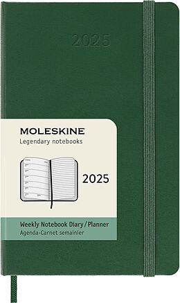 Fester Einband Moleskine 12 Monate Wochen Notizkalender 2025, Pocket/A6 von 