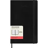 Kartonierter Einband Moleskine 12 Monate Tagesnotizkalender 2026, L/A5, 1 Tag = 1 Seite, Weicher Einband, Schwarz von 