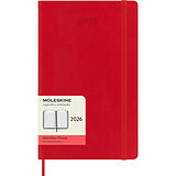 Kartonierter Einband Moleskine 12 Monate Tageskalender 2026, Large/A5, 1 Tag = 1 Seite, Weicher Einband, Scharlachrot von 