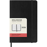 Kartonierter Einband Moleskine 12 Monate Tagesnotizkalender 2026, P/A6, 1 Tag = 1 Seite, Weicher Einband, Schwarz von 