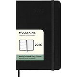 Fester Einband Moleskine 12 Monate Wochen Notizkalender 2026, Pocket/A6, 1 Wo = 1 Seite, rechts linierte Seite, fester Einband, Schwarz von 