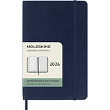Kalender Moleskine 12 Monate Wochen Notizkalender 2026, Pocket/A6, 1 Wo = 1 Seite, rechts linierte Seite, Weicher Einband, Saphir von 