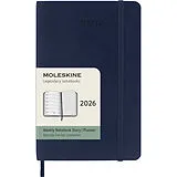 Jahresagenda kt Moleskine 12 Monate Wochen Notizkalender 2026, Pocket/A6, 1 Wo = 1 Seite, rechts linierte Seite, Weicher Einband, Saphir von