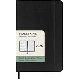 Kalender Moleskine 12 Monate Wochen Notizkalender 2026, Pocket/A6, 1 Wo = 1 Seite, rechts linierte Seite, Weicher Einband, Schwarz von 