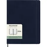 Jahresagenda kt Moleskine 12 Monate Tageskalender 2026, XL, 1 Tag = 1 Seite, rechts linierte Seite, Weicher Einband, Saphir von 