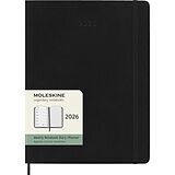 Kalender Moleskine 12 Monate Wochen Notizkalender 2026, XL, 1 Wo = 1 Seite, rechts linierte Seite, Weicher Einband, Schwarz von 
