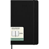 Fester Einband Moleskine 12 Monate Wochenkalender 2026, Large/A5, 1 Wo = 2 Seiten, horizontal, fester Einband, Schwarz von 