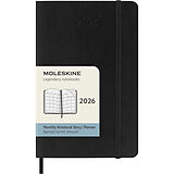 Kartonierter Einband Moleskine 12 Monate Monatsnotizkalender 2026, P/A6, 1 Mo = 2 Seiten, Linierte Seiten Weicher Einband, Schwarz von 