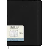 Jahresagenda kt Moleskine 12 Monate Monatsnotizkalender 2026, Large/A5, 1 Mo = 2 Seiten, Linierte Seiten, Weicher Einband, Schwarz von