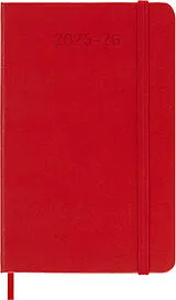 Jahresagenda geb Moleskine 18 Monate Wochen Notizkalender 2025/2026, P/A6, 1 Wo = 1 Seite, Rechts linierte Seite, Fester Einband, Scharlachrot von