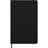 Fester Einband Moleskine Smart Kalender 2026, für das Smart Writing Set 12 Monate Wochen Notizkalender, 1 W = 1 S, rechts linierte Seite, L/A5, fester Einband, schwarz von 
