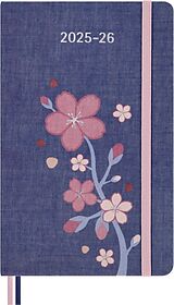 Blankobuch geb Moleskine Sakura 18 Monate Wochen Notizkalender 2025/2026, L/A5, 1 Wo = 1 Seite, rechts linierte Seite, fester Einband, liniert von 