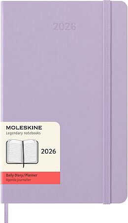  Moleskine 12 Monate Tageskalender 2026, Large/A5, 1 Tag = 1 Seite, fester Einband, Flieder von 