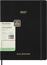 Kartonierter Einband Moleskine 15 Monate Essential Wochenkalender 2026/2027, 1 Wo = 2 Seiten, vertikal, XXL, weicher Einband, Schwarz von