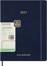 Kalender Moleskine 15 Monate Essential Wochenkalender 2026/2027, 1 Wo = 2 Seiten, vertikal, XXL, fester Einband, Saphirblau von
