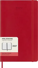 Kartonierter Einband Moleskine 12 Monate Tageskalender 2027, Large/A5, 1 Tag = 1 Seite, Weicher Einband, Scharlachrot von