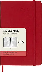 Fester Einband Moleskine 12 Monate Tageskalender 2027, Pocket/A6, 1 Tag = 1 Seite, Fester Einband, Scharlachrot von 