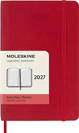 Kartonierter Einband Moleskine 12 Monate Tageskalender 2027, Pocket/A6, 1 Tag = 1 Seite, Weicher Einband, Scharlachrot von