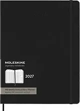 Jahresagenda geb Moleskine 12 Monate Pro Wochen Notizkalender 2027, Pro XL, 1 Wo = 2 Seiten, vertikal, Spalten für Notizen, fester Einband, schwarz von 