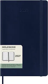 Kartonierter Einband Moleskine 12 Monate Wochen Notizkalender 2027, Large/A5, 1 Wo = 1 Seite, rechts linierte Seite, Weicher Einband, Saphir von