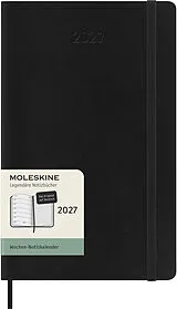 Jahresagenda kt Moleskine 12 Monate Wochen Notizkalender deutsch 2027, Large/A5, 1 Wo = 1 Seite, rechts linierte Seite, weicher Einband, schwarz von