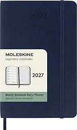 Kartonierter Einband Moleskine 12 Monate Wochen Notizkalender 2027, Pocket/A6, 1 Wo = 1 Seite, rechts linierte Seite, Weicher Einband, Saphir von 