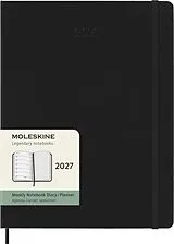Fester Einband Moleskine 12 Monate Wochen Notizkaledner 2027, XL, 1 Wo = 1 Seite, rechts linierte Seite, fester Einband, Schwarz von