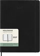 Kartonierter Einband (Kt) Moleskine 12 Monate Wochen Notizkalender 2027, XL, 1 Wo = 1 Seite, rechts linierte Seite, Weicher Einband, Schwarz von