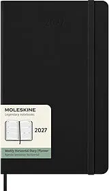 Fester Einband Moleskine 12 Monate Wochenkalender 2027, Large/A5, 1 Wo = 2 Seiten, horizontal, fester Einband, Schwarz von 