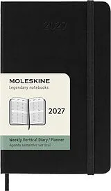 Fester Einband Moleskine 12 Monate Wochenkalender 2027, Pocket/A6, 1 Wo = 2 Seiten, vertikal, fester Einband, Schwarz von
