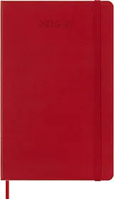 Fester Einband Moleskine 18 Monate Wochen Notizkalender 2026/2027, L/A5, 1 Wo = 1 Seite, Rechts linierte Seite, Fester Einband, Scharlachrot von