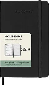 Fester Einband Moleskine 18 Monate Wochen Notizkalender 2026/2027, P/A6, 1 Wo = 1 Seite, Rechts linierte Seite, Fester Einband, Schwarz von 