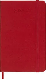 Fester Einband Moleskine 18 Monate Wochen Notizkalender 2026/2027, P/A6, 1 Wo = 1 Seite, Rechts linierte Seite, Fester Einband, Scharlachrot von 