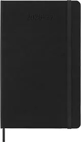 Fester Einband Moleskine 18 Monate Wochenkalender 2026/2027, L/A5, 1 Wo = 2 Seiten, Horizontal, Fester Einband, Schwarz von 
