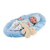 Babypuppe Nico mit Kissen blau 40cm Spiel