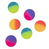 Gummibälle Regenbogen 6 Stck in 3 Farben, Durchmesser 3 cm Spiel