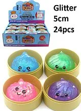 Squishy Dumpling Glitter Water, 8,5 cm , Spiel