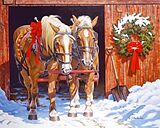 Diamond Painting Christmas Horses 50x40 cm Spiel