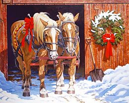Diamond Painting Christmas Horses 50x40 cm Spiel